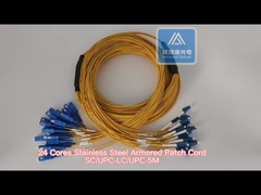 24 หลักเหล็กไร้ขัดรัดกระบวนการกระโดด SC-LC สีเหลือง LSZH