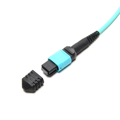 สายเคเบิลไฟเบอร์ OM3 MTP Mpo, สายแพทช์ PVC LSZH Mpo เข้ากันได้กับ Fast Ethernet