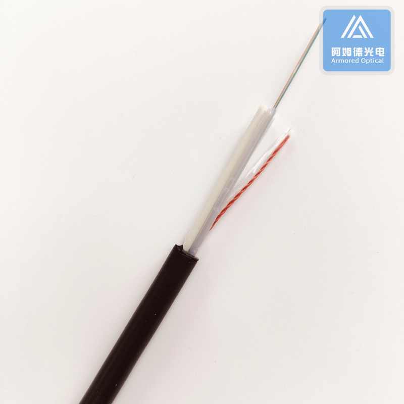 4 Cores Black PE Fiber Optic Cable 7.0mm Indoor And Outer Door