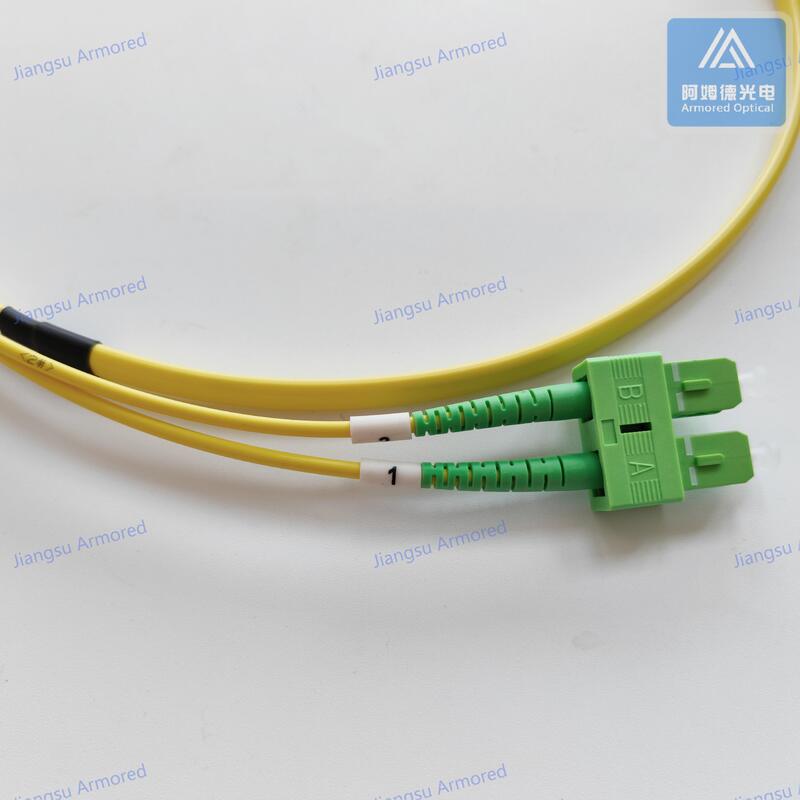 Duplex SM E2000-DSC-1M Fiber Patch Cord Yellow LSZH Patch Lead
